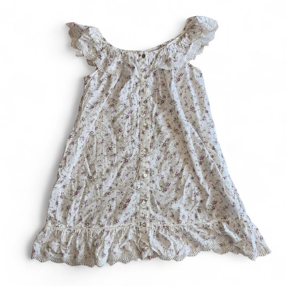LoveShackFancy Dresses & Skirts - Rachel Ashwell Cottage-style cotton mini dress with ruffle collar and sleeves